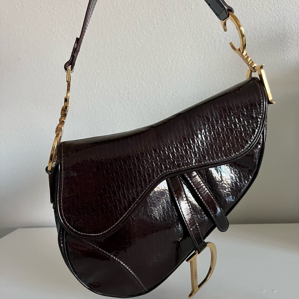 - SOLD -  Christian Dior Patent Diorissimo Saddle Bag